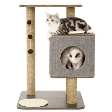 Jack and Vanilla Molly Cat Tree House - Grey | 56x56x86 cm