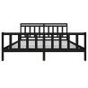 Black Solid Wood Bed Frame 200x200 cm - Timeless Design