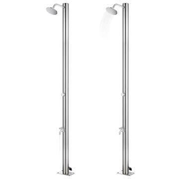 Garden Shower 220 cm Stainless Steel with Grey Base | HipoMarket