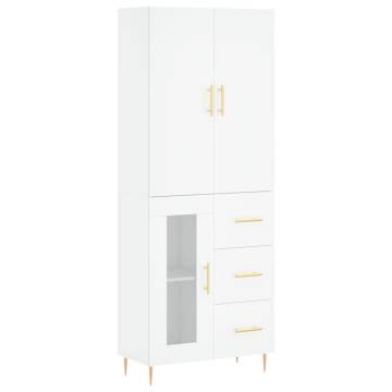 Elegant Highboard in White - 69.5x34x180 cm | HipoMarket