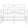 Elegant White Metal Bed Frame with Headboard 120x190 cm