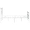 Elegant White Metal Bed Frame with Headboard 120x190 cm