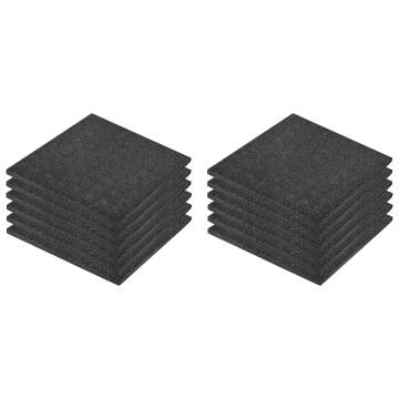 Fall Protection Tiles - 12 pcs Rubber 50x50 cm Black | HipoMarket