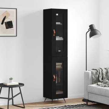 Stylish Highboard Black 34.5x34x180 cm | Hipomarket