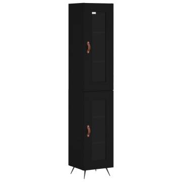 Stylish Highboard Black 34.5x34x180 cm | Hipomarket