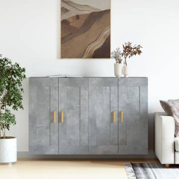 Elegant Wall Mounted Cabinets 2 pcs Concrete Grey - Hipomarket