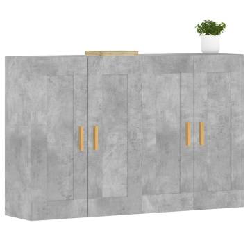 Elegant Wall Mounted Cabinets 2 pcs Concrete Grey - Hipomarket