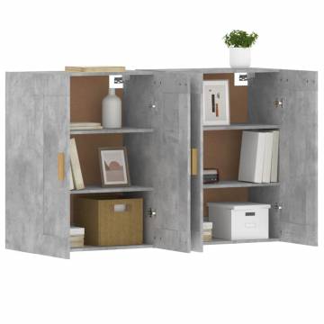 Elegant Wall Mounted Cabinets 2 pcs Concrete Grey - Hipomarket