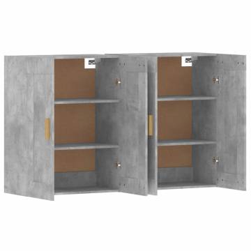 Elegant Wall Mounted Cabinets 2 pcs Concrete Grey - Hipomarket