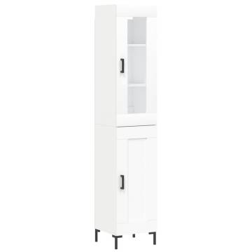 Stylish Highboard White 34.5x34x180 cm - Engineered Wood