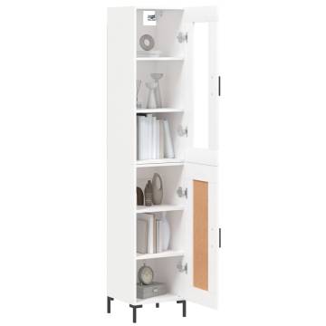 Stylish Highboard White 34.5x34x180 cm - Engineered Wood