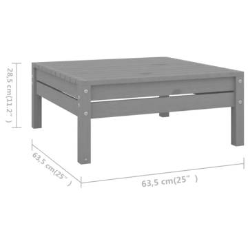 10-Piece Garden Lounge Set – Solid Pinewood in Grey