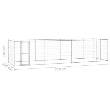 Durable Outdoor Dog Kennel - Galvanised Steel | 16.94 m²