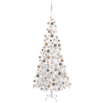 Artificial Pre-lit Christmas Tree 240 cm - White with Ball Set