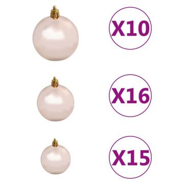 Artificial Pre-lit Christmas Tree 240 cm - White with Ball Set