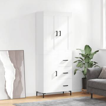 Stylish Highboard White 69.5x34x180 cm | Hipomarket UK