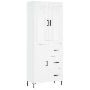 Stylish Highboard White 69.5x34x180 cm | Hipomarket UK