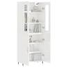 Stylish Highboard High Gloss White - 69.5x34x180 cm