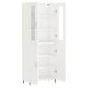 Stylish Highboard High Gloss White - 69.5x34x180 cm