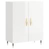 Stylish Highboard High Gloss White - 69.5x34x180 cm