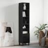 Highboard Black 34.5x34x180 cm Engineered Wood Colour black Quantity in Package 1 Model 2 drawers 2 shelves 