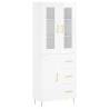 Stylish Highboard High Gloss White - 69.5x34x180 cm