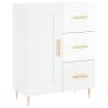 Stylish Highboard High Gloss White - 69.5x34x180 cm