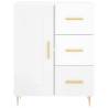 Stylish Highboard High Gloss White - 69.5x34x180 cm