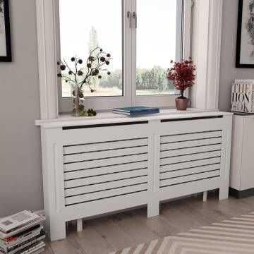 Stylish White Radiator Covers - 2 pcs MDF | Hipomarket UK