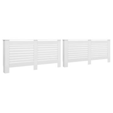 Stylish White Radiator Covers - 2 pcs MDF | Hipomarket UK