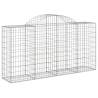 Arched Gabion Baskets 4 pcs - Galvanised Iron Garden Barriers