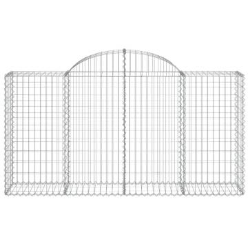 Arched Gabion Baskets 4 pcs - Galvanised Iron Garden Barriers