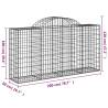 Arched Gabion Baskets 4 pcs - Galvanised Iron Garden Barriers