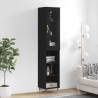 Highboard Black 34.5x34x180 cm Engineered Wood Colour black Quantity in Package 1 Model 3 shelves 