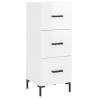 Stylish Highboard High Gloss White - 34.5x34x180 cm