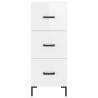 Stylish Highboard High Gloss White - 34.5x34x180 cm