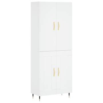 Stylish Highboard White - 69.5x34x180 cm Engineered Wood