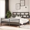 Bed Frame Grey Solid Wood Pine 200x200 cm Colour grey Size 200 x 200 cm 