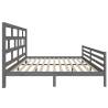 Grey Solid Wood Pine Bed Frame 200x200 cm - Modern Design