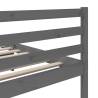 Grey Solid Wood Pine Bed Frame 200x200 cm - Modern Design