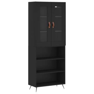 Highboard Black 69.5x34x180 cm | Stylish Engineered Wood Storage