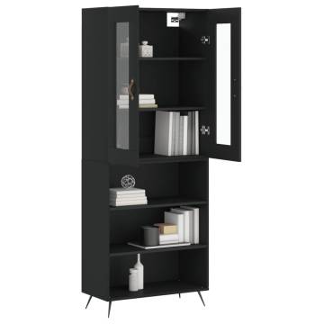 Highboard Black 69.5x34x180 cm | Stylish Engineered Wood Storage