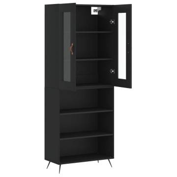 Highboard Black 69.5x34x180 cm | Stylish Engineered Wood Storage