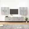 6 Piece TV Cabinet Set Concrete Grey Engineered Wood Colour concrete grey Quantity in Package 6 