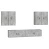 6 Piece TV Cabinet Set in Concrete Grey - Stylish & Practical