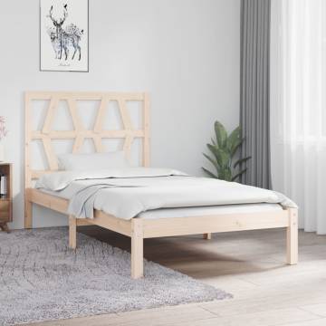 Solid Wood Pine Bed Frame 100x200 cm - Classic Design