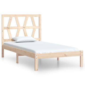 Solid Wood Pine Bed Frame 100x200 cm - Classic Design