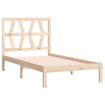 Solid Wood Pine Bed Frame 100x200 cm - Classic Design