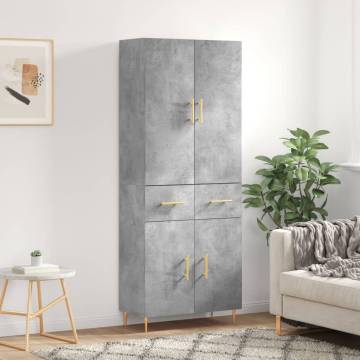 Highboard Concrete Grey - Stylish Engineered Wood Storage