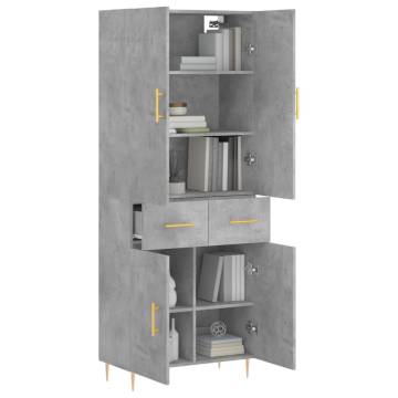 Highboard Concrete Grey - Stylish Engineered Wood Storage